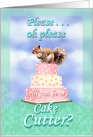 Cake Cutter, Cute Squirrel card