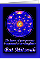 My Daughter’s Bat Mitzvah Invitation, Blue Sphere card