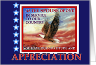 Thank You, Military Spouse Appreciation Day, Flying Eagle card