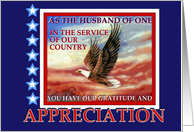 Thank You Military Husband Military Spouse Appreciation Flying Eagle card