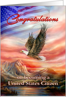 Congratulations on Becoming a United States Citizen Flying Eagle card
