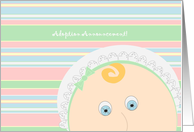 A Baby! Adoption News - Baby Faced Announcement card