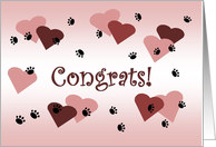 Puppy Print Love - New Puppy Dog Family Member Congratulations card