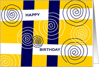 For a Mentor Happy Birthday Blue & White Swirlie card