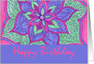 New Age Namaste Happy Birthday Artwork Pink Lotus card
