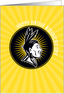 Native American Day Celebration Retro Card