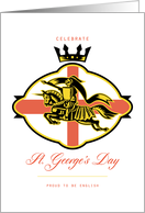 Celebrate St. George Day Proud to Be English Retro Poster card