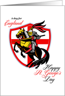 A Day For England Happy St George Day Retro Poster card