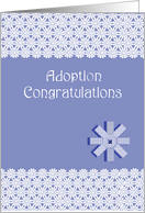 Adoption boy congratulations, blue, white lace, bow, card