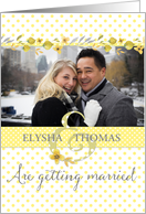 Wedding Invitation - Add Own Photo - Yellow Polka Dots and Watercolors card