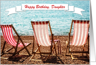 Customizable Birthday Card - Add Your OwnText - Sun Sea and Deckchairs card