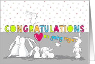 Vegan Congratulations - Cute Bunnies Celebrating card