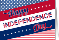 American Independence Day - American Font - Stars and Stripes card