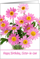 Sister in Law Birthday Card Pink Floral Abundance card