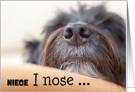Niece Humorous Birthday Card - The Dog Nose card