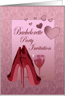 Bachelorette Party Invitation with Stiletto Shoes Art Card