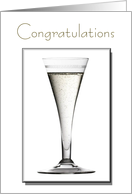 Congratulations Card, Stylish and Elegant Champagne Flute Glass Design card