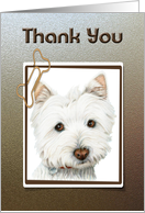 Thank you, cute Westie dog Card