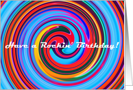 Rockin’ Birthday Paint Swirl Modern Retro 50’s card