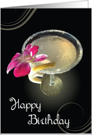 Happy Birthday Cocktail with a Twist of Lemon. card
