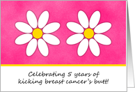 5 Year Kicking Breast Cancer’s Butt Celebration Invitation card
