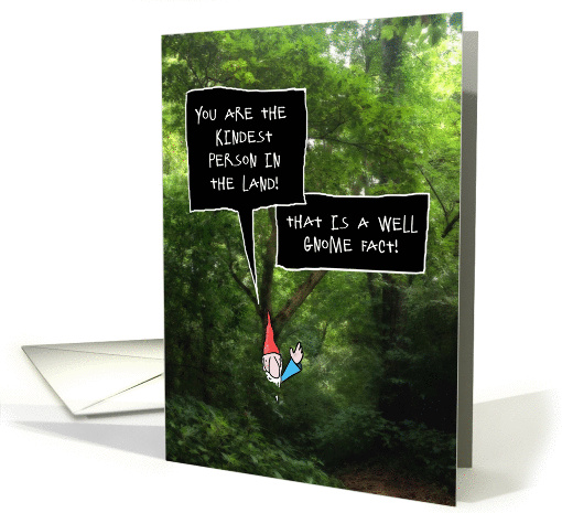 Thank You Card with Funny Gnome in Forest card (1328858)