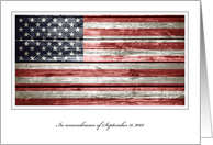 September 11, Remembrance, Patriot Day with Rustic American Flag card