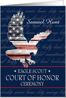 Custom Name Front, Eagle Scout Court of Honor Ceremony Invitation card