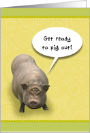 Dinner Party Invitation, Get Ready to Pig Out! card