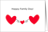 Family Day, Red Hearts Holding Hands Card