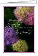 Sympathy, Loss of Son-in-Law, Painted Hydrangea Flowers card