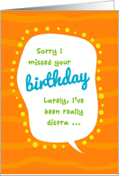 Humorous Belated Birthday, Distracted by Shoes Card