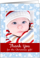 Thank You for the Christmas Gift, Blue Snowflakes Photo Card