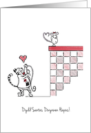 Dydd Santes Dwynwen Hapus! - St. Dwynwen’s Day Card - Cat and mouse card