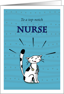 Happy Nurses Day, Nurse cat looking proud, For colleague, coworker card