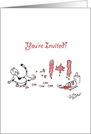 Fluffy the Cat celebrates Canada Day - Party invitation card