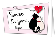 Happy St. Dwynwen’s Day - Two Cats Hugging card