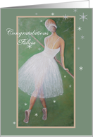 Congratulations, Beautiful Dancer-Ballerina Customizable Name Card