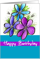 Bright Birthday Flowers for a Friend card