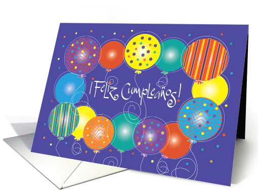 Feliz Cumpleaos con globos de colores brillantes card (1026817)