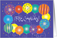 Feliz Cumpleaos con globos de colores brillantes card