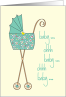 Congratulations for Expecting New Baby with Green Stroller card