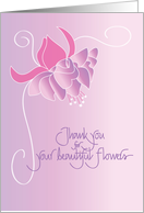 Thank you for the Beautiful Flowers with Fuschia Flower card