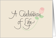 Invitation of Celebration of Life Memorial Service with Long Stem Rose card