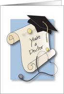 Graduation Congratulations for Doctor with Diploma & Stethoscope card