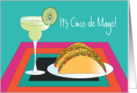 Cinco de Mayo with Margarita and Tacos card