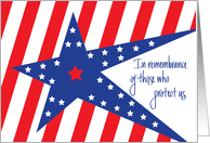 Veterans Day, with Red, White & Blue Stars & Stripes card