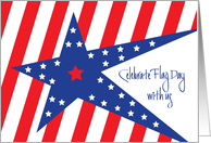 Hand Lettered Flag Day Celebration Invitation with Stars and Stripes card