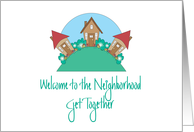 Welcome to the Neighborhood Invitation with Cottages on Hillside card