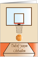 Basketball End of Season Team Party Invitation with Basketball card